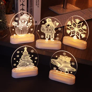 Jõuluehe LED Valgus Home Decor Tarvikud 3D Light Lamp Jõulud Puhkus Kingitused String Tuled Santa Claus Kaunistused 2