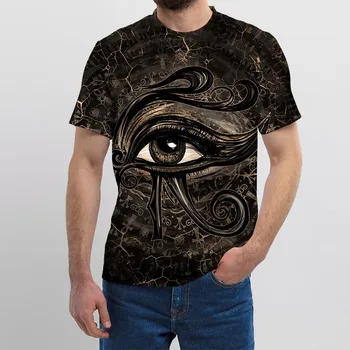 Jumeast 3D-Vana-Egiptuse Jumalad Trükitud Eye Of Horus Graafiline T-särgid, Meeste Vabaaja Tee Särk Streetwear Y2K Riided T-shirty 2