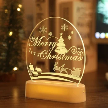 Jõuluehe LED Valgus Home Decor Tarvikud 3D Light Lamp Jõulud Puhkus Kingitused String Tuled Santa Claus Kaunistused 3
