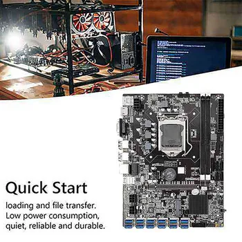 12 GPU B75 ETH/BTC Kaevandamine Emaplaadi+CPU+Ventilaator+toitekaabel+SATA Kaabel+Lüliti Kaabli 12 USB3.0(PCIE) LGA1155 DDR3 SATA3.0 4