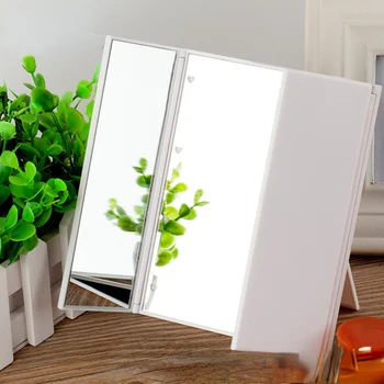Portable LED Valgus, Meik Peegel Edevus tuled Kompaktne moodustavad Tasku peeglid Edevus Kosmeetika käega kokkuklapitavad led lamp, Peegel 4